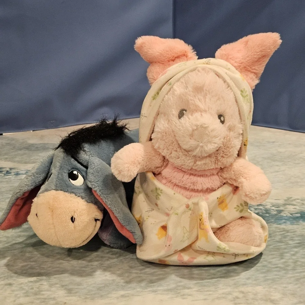 1997 Mattel Disney Winnie The Pooh Eeyore & Disney Babies Piglet Plush Bundle